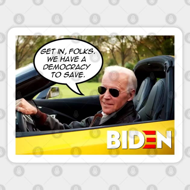 Biden Car Meme Sticker by Tainted